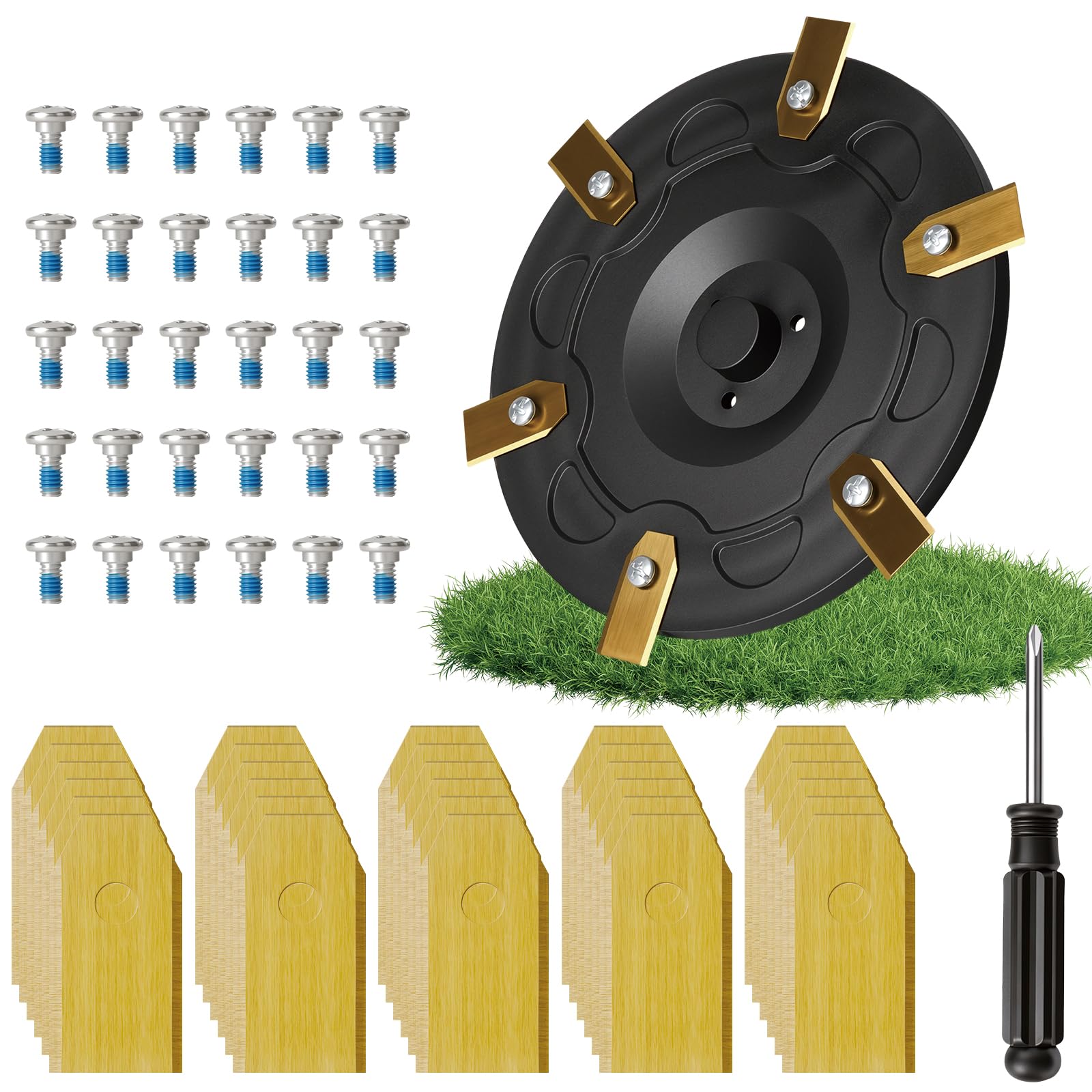 Ricambi per lame compatibili con Segway Navimow i105E, i108E, i110N, i205 AWD, i208 AWD, Accessori Disco di Lama 30 Lame 30 Viti, Accessori per disco lama i205 AWD, Accessori per tagliaerba robot