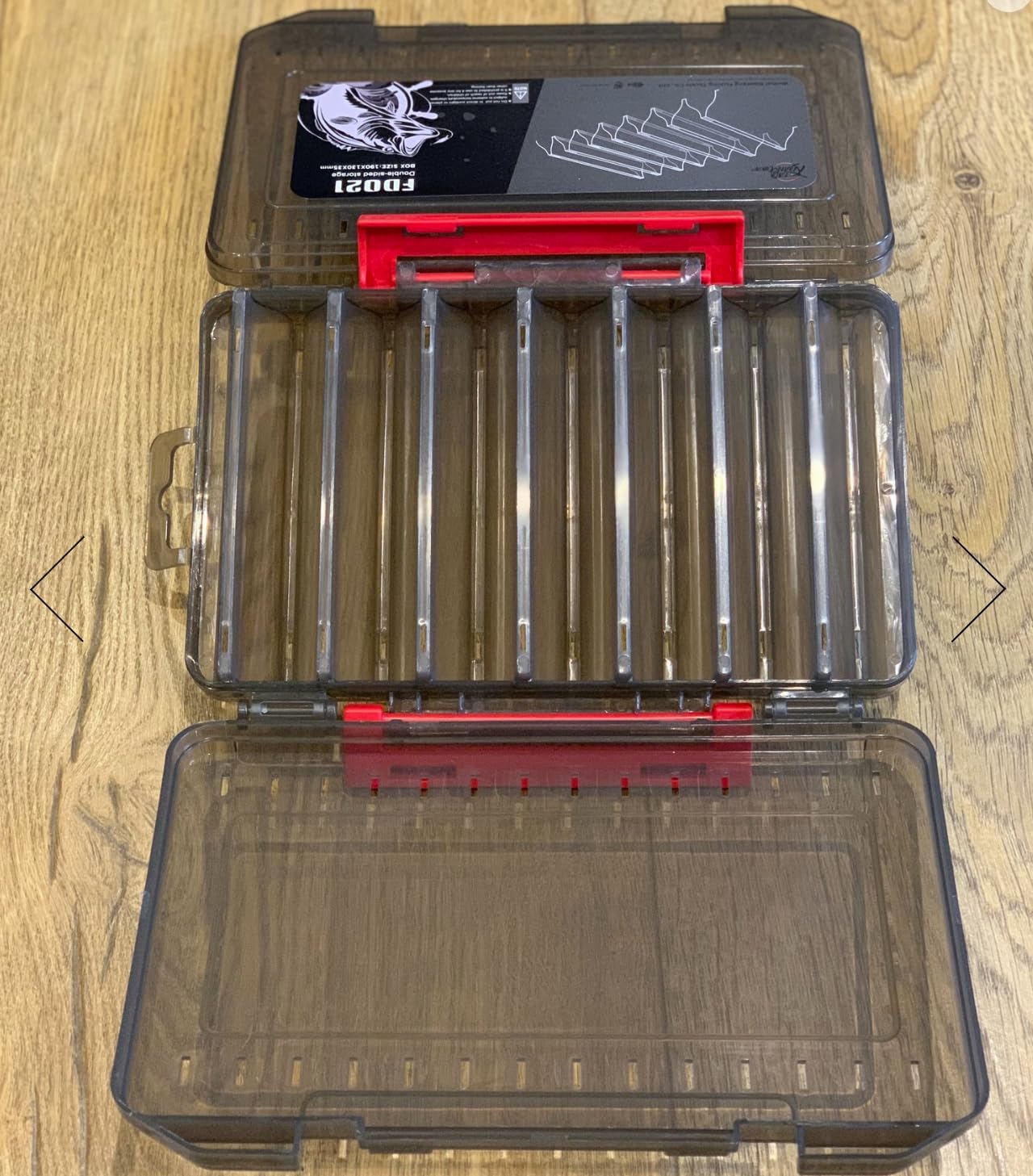 Generic Portafoglio per esche da pesca, custodia rigida, grande, 14 slot