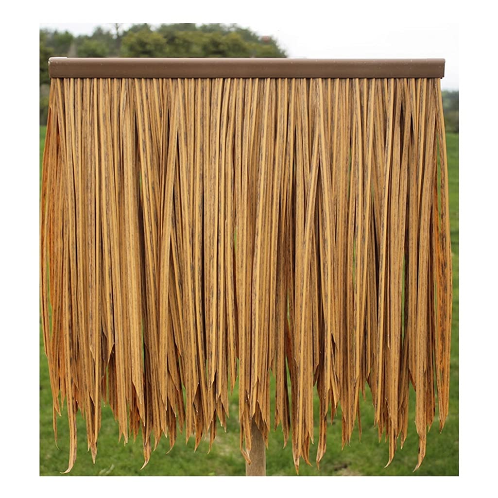 Faux chaume pour rénover un toit de cabane de jardin facilement - Lot de 10 dalles jaunes
