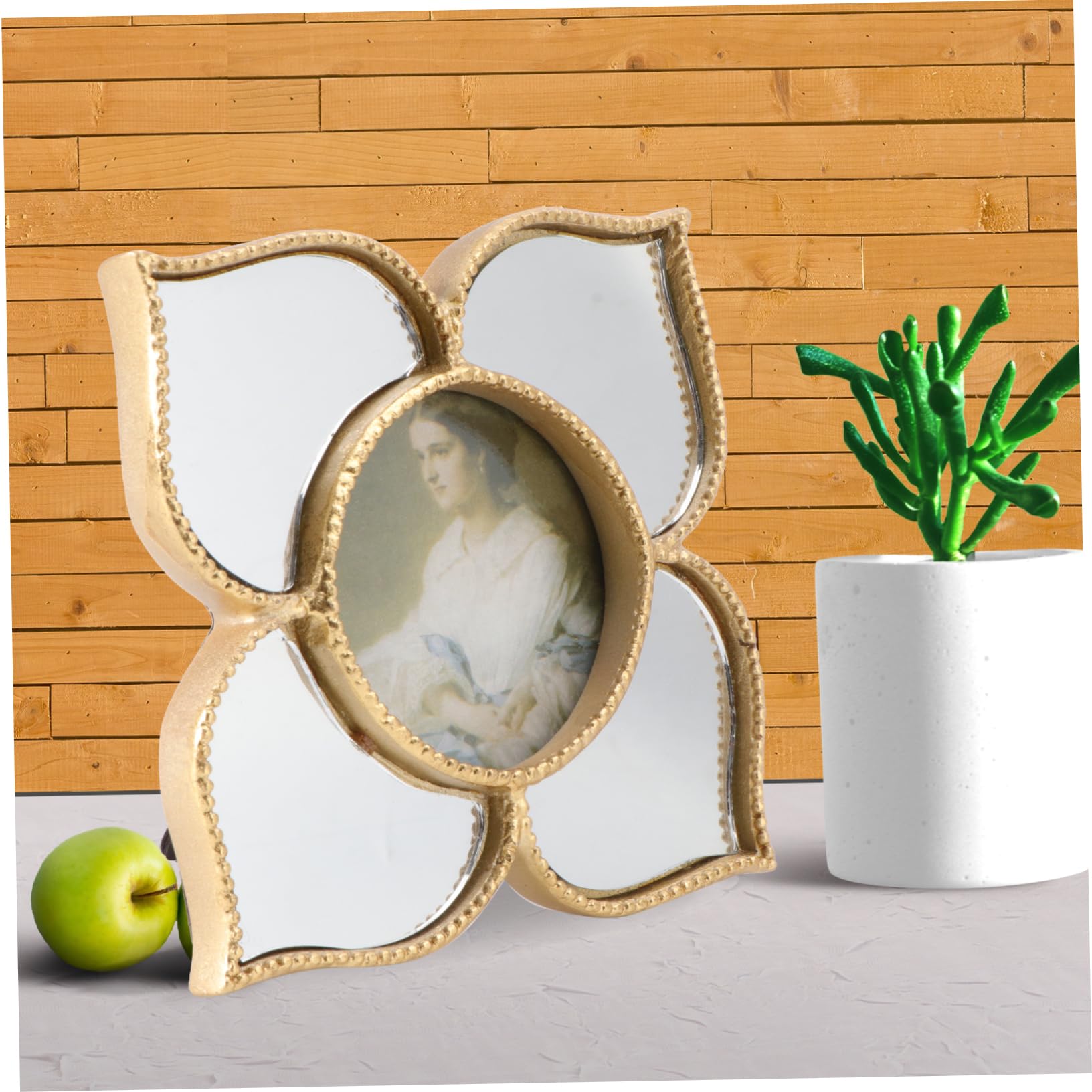 ABOOFAN 2 Cornici Per Foto Di Nozze in Resina Con Fiori Specchi E Ornamenti 10x10 Cm Per La Decorazione Della Casa