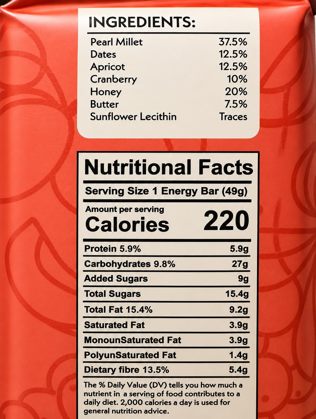 Energy Bar Mixed Fruit EHNUHJEE EQUATIONS Pack of 8 Energy Bars - 100% Millet Based | Vegetarian | 392g (49g X 8) | No refined sugar | Healthy Snack | For Pre & During Activity | Easy to Chew — Amazon image 2
