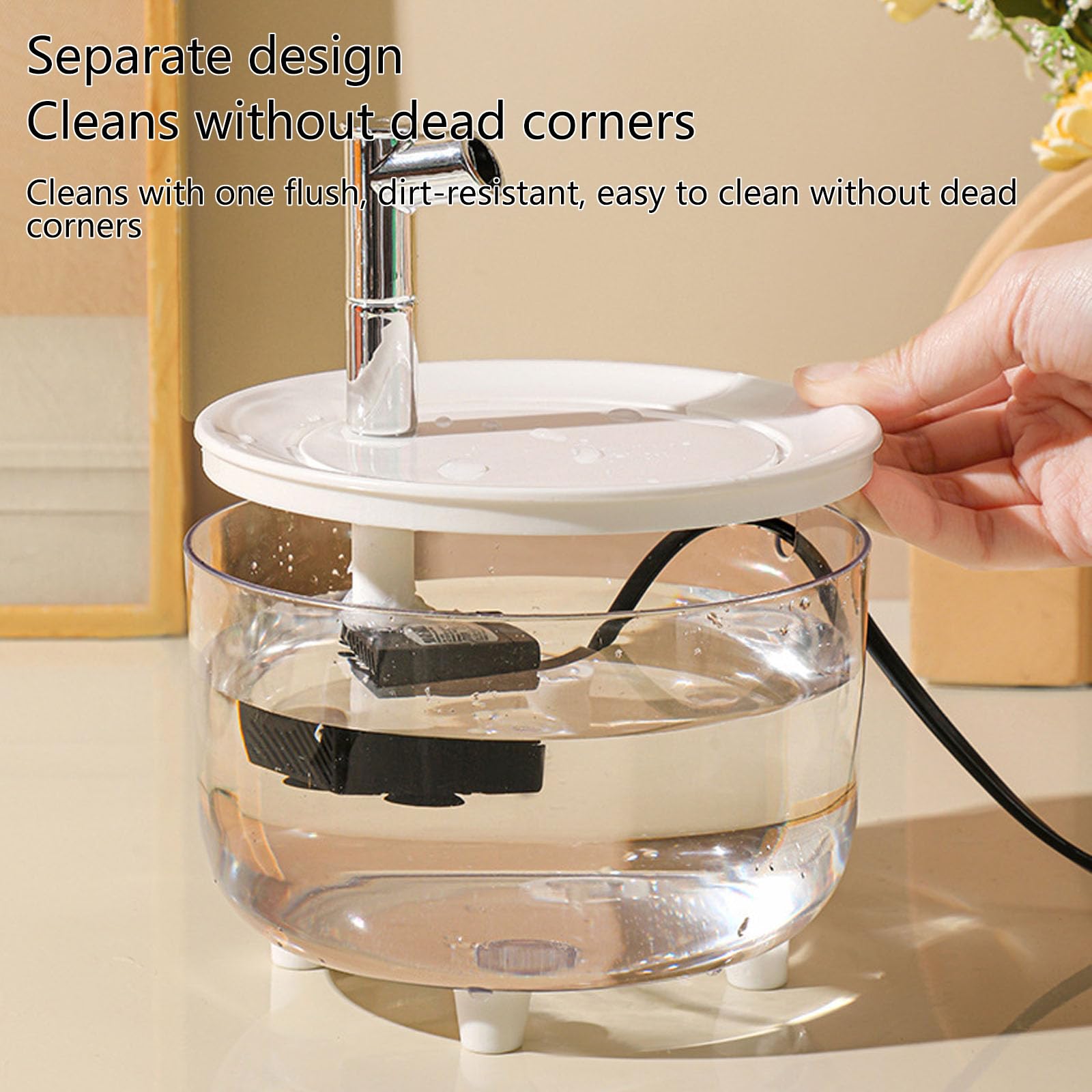 Bebedero Para Mascotas, Fuentes De Agua Para Gatos Para Interiores, Fuente De Agua Inalámbrica USB De 1 L, Dispensador De Agua Para Gatos Con Apagado Automático, Comedero De Agua Visible,Rosado