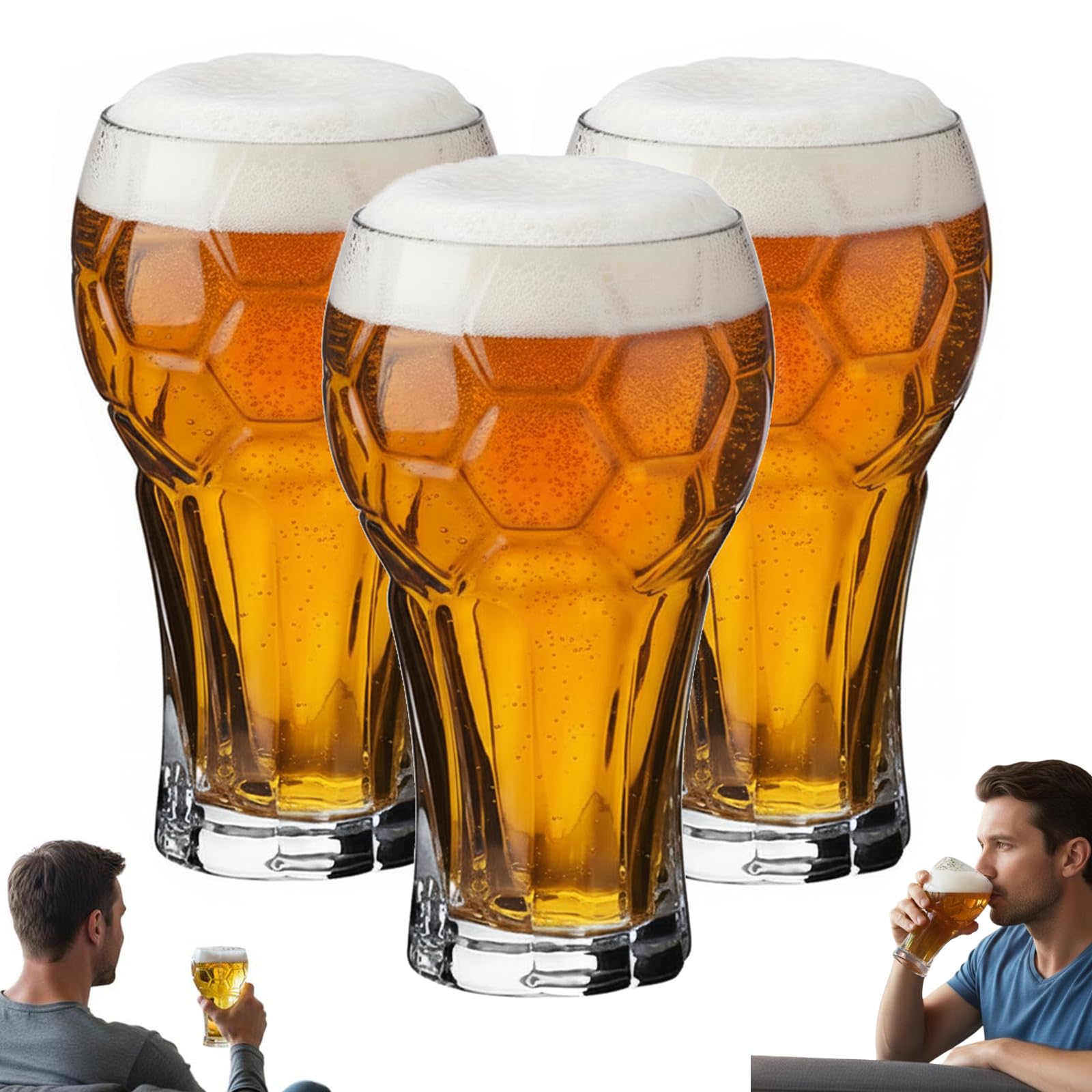 3 vasos de cerveza de fútbol de 20 oz para aficionados