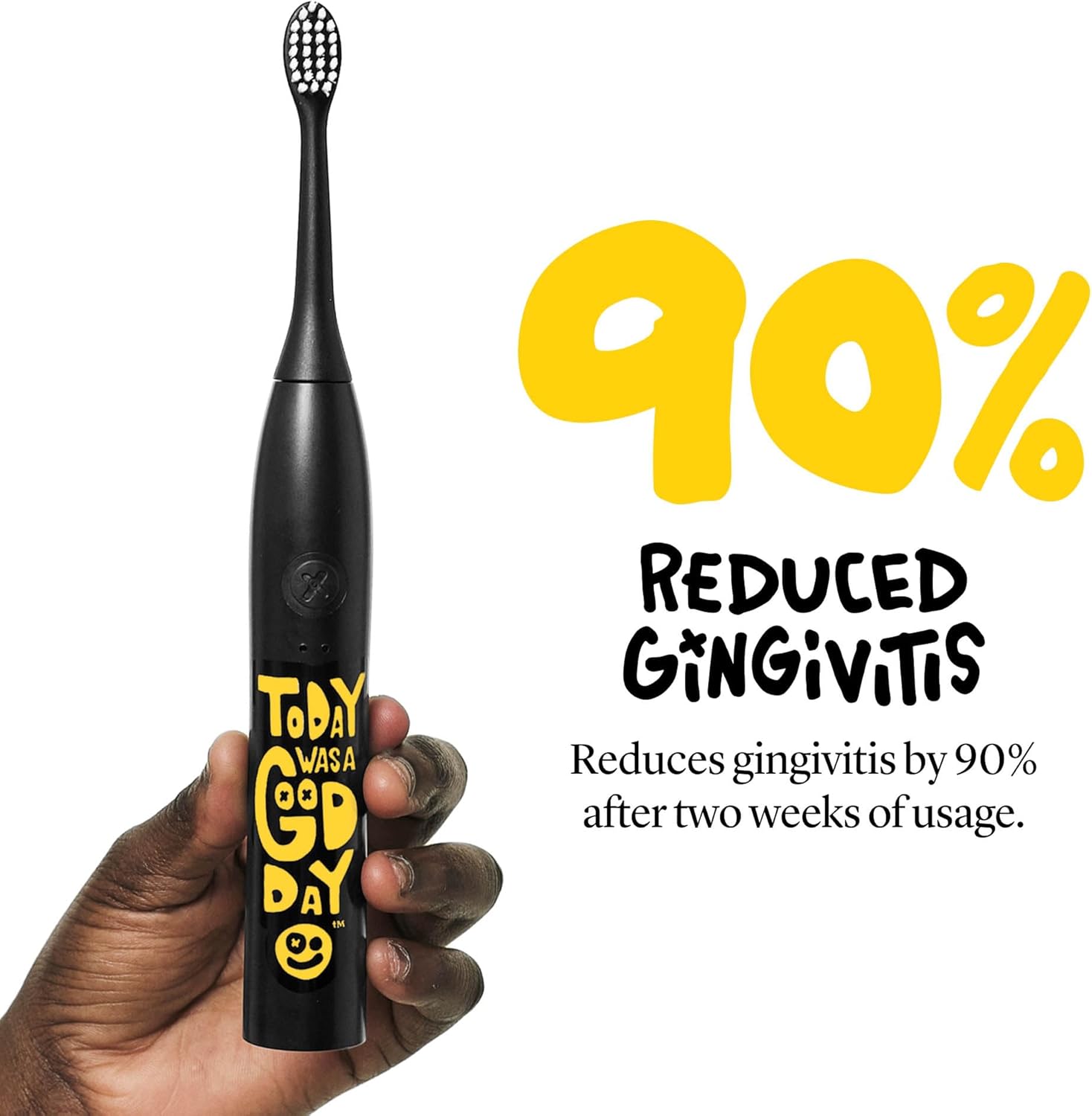 Made by Dentists Sonic X Electric Toothbrush – Rechargeable Kids Sonic Toothbrush, 8X Plaque Removal, 2 Speed Modes, 2-Minute Time, 6 Brush Heads Included, Tweens Ages 7+, Today was A Good Day Edition