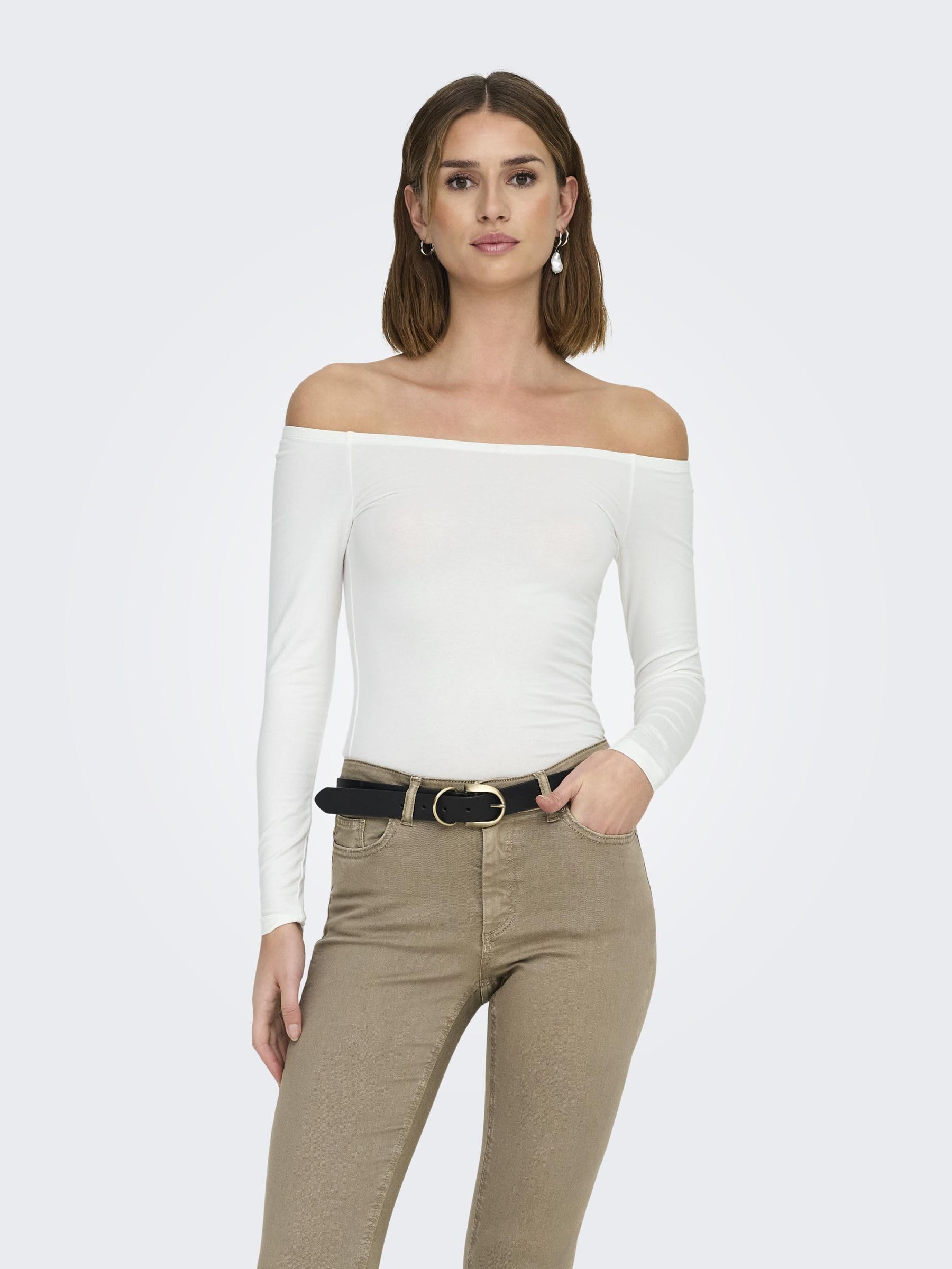 ONLY Damen Female Onllivelove Top Onllive Love Life L/S Off Shoulder JRS