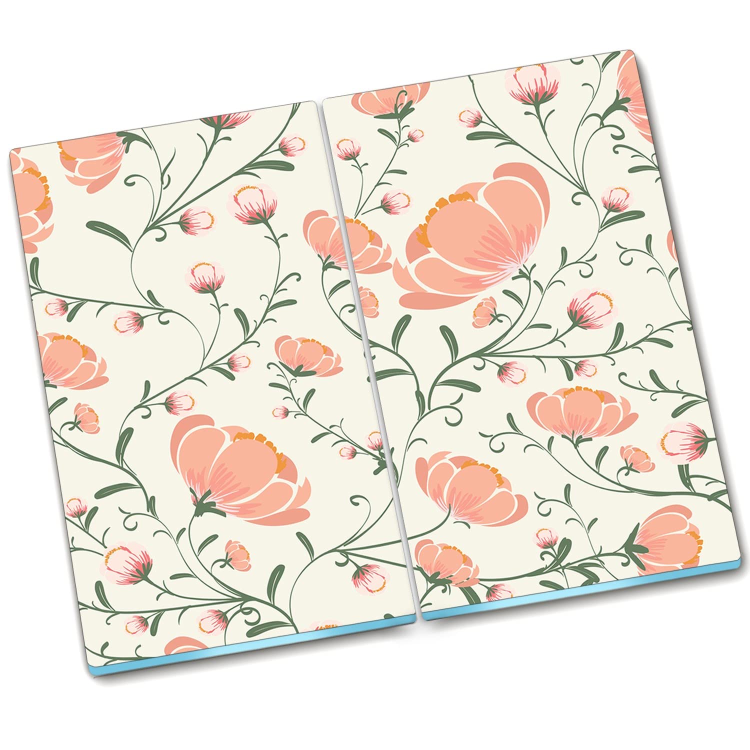 Planche à découper en verre Décormat Fleurs 2x30x52 cm anti-rayures pour plan de travail