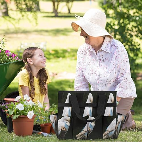 Miniatura 6 de Animal Birds Garden Tool Tote Bag for Women Men Gardening Tool Storage Bags with 10 Pockets Standable Garden Home Tool Kits Organizer for Indoor