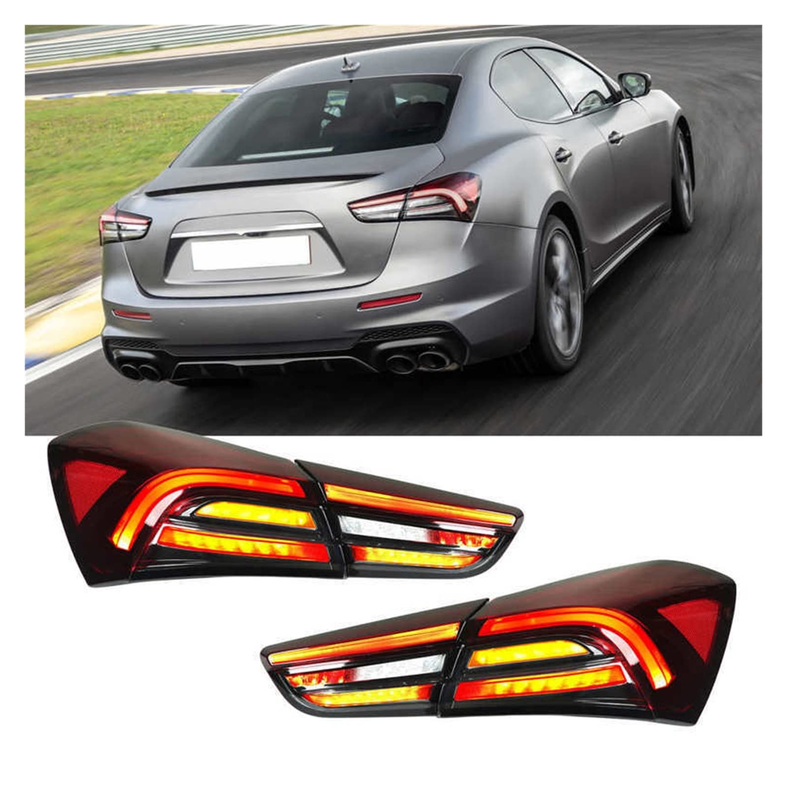 LED テールライト マセラティ ギブリ M157 2013-2020 用　新品 Amazon.com: 1 Pair Facelift Style LED Tail Lights Assembly Rear