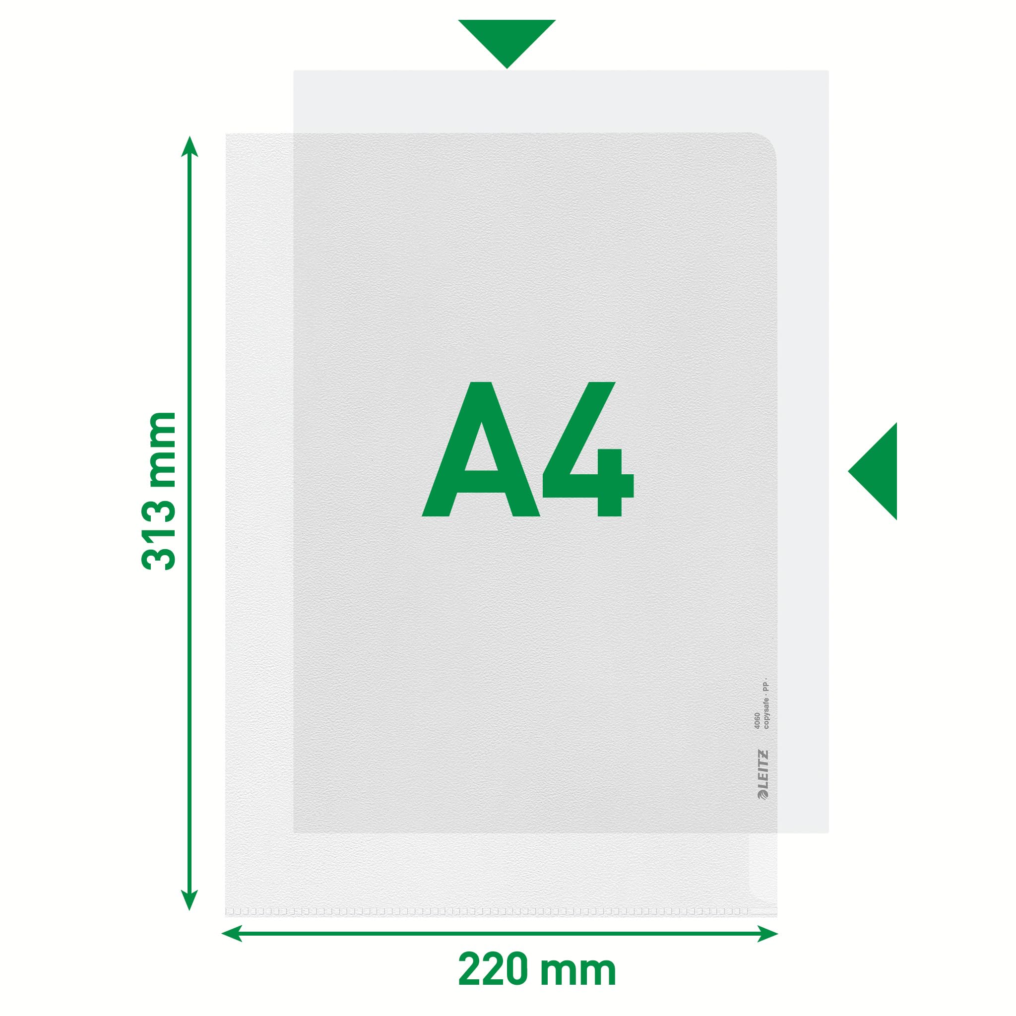 Esselte-Leitz - Funda para documentos (A4, polipropileno, granulada), transparente