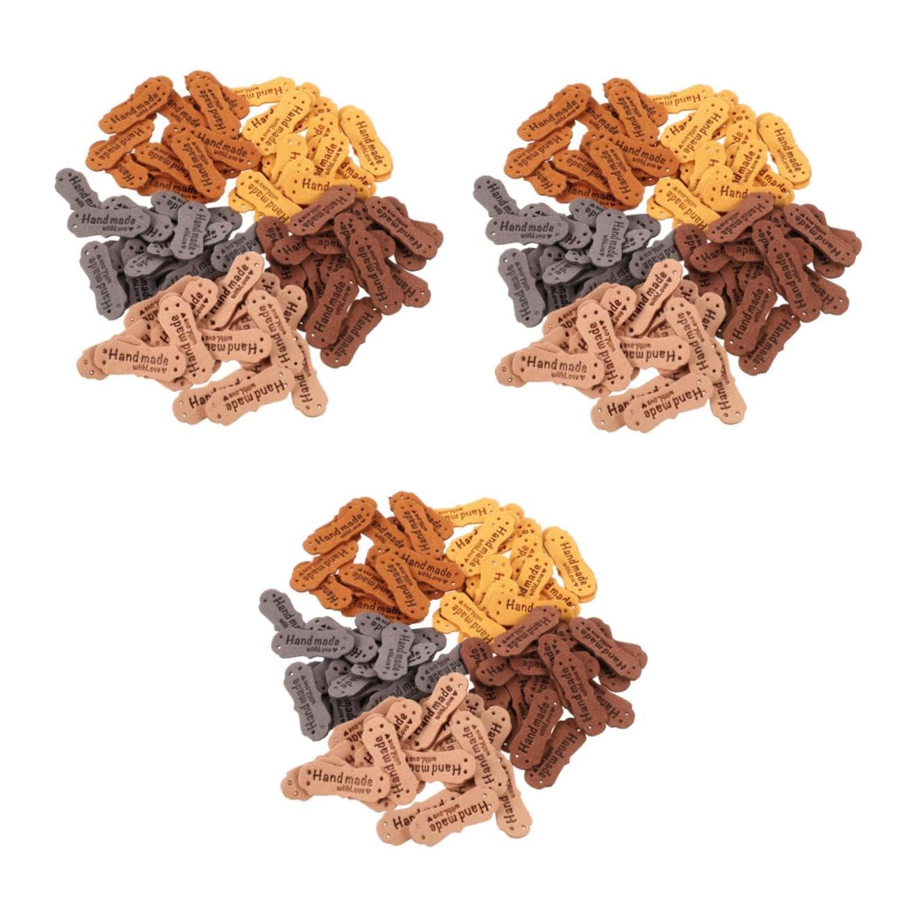 Abaodam 300pièces Étiquettes Cuir Fait Main Avec Trou Pour Vêtements Accessoires Chic Pour Diy Et Design Élégant