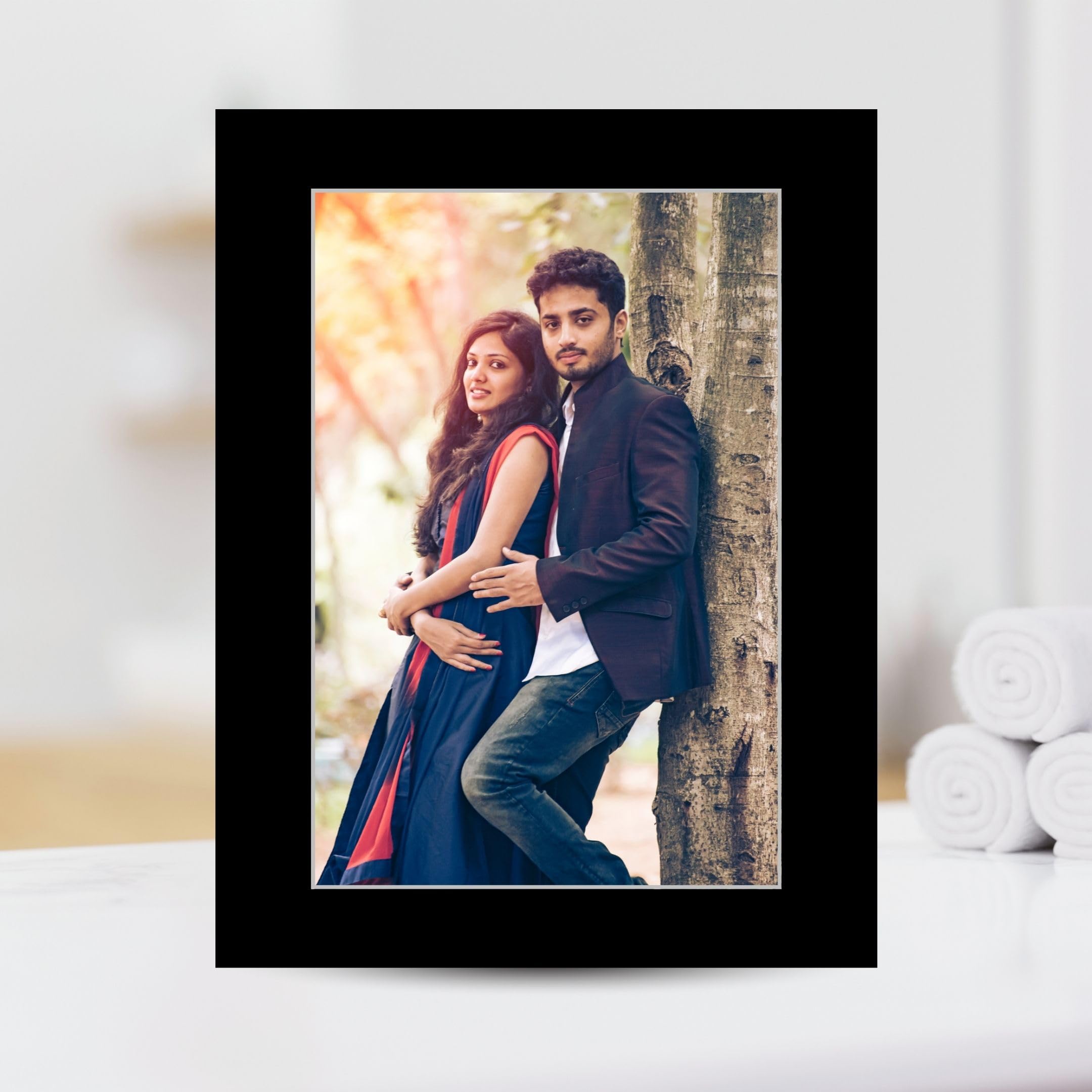 Brandian Wall & Tabletop Photo Frame in Synthetic Black Material for Chic Home Decoration and Modern Style, Elevate Your Decor (5" x 7", Black)