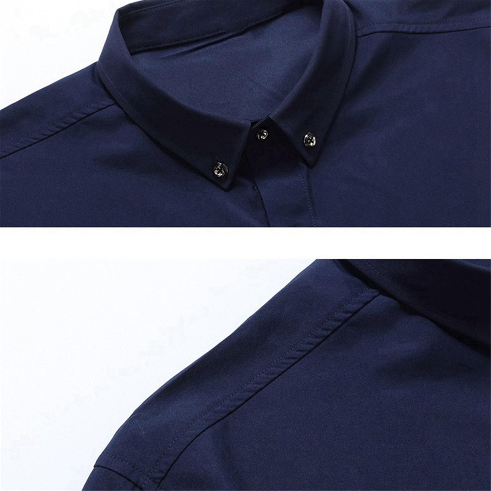 Camisas de vestir de boda para hombre, manga corta, talla grande, formal