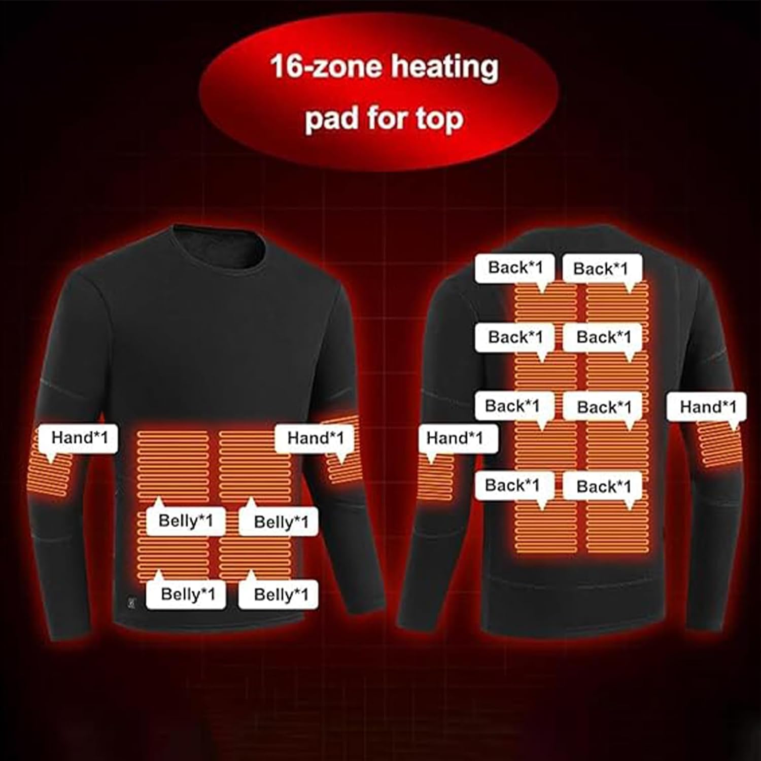28 Zone Heated Underwear Set Women Whole Body Heating 3-Speed Temperature Thermal Tops and Pants