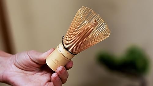 Miniatura 7 de Juego de 10 batidores de matcha, cuenco de matcha de 15 onzas con boquilla y soporte para batidor y taza medidora, cuchara y cuchara de bambú, tamiz