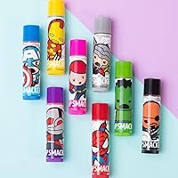 Vista 3 de Lip Smacker Marvel Avenger - Paquete de fiesta de bálsamo labial saborizado 8 unidades, Super Hero, Spiderman, Iron Man, Capitán América