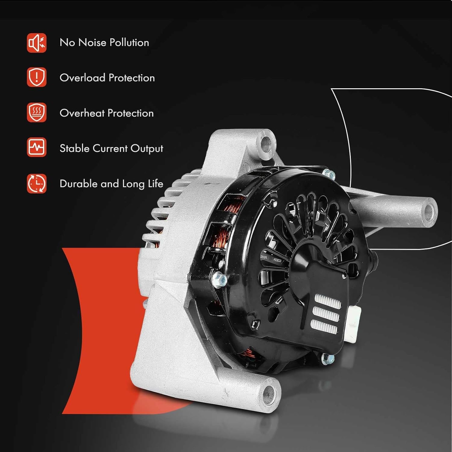 A-Premium Alternator Compatible with Ford Taurus & Mercury Sable, 2002 2003 2004 2005, V6 3.0L, 12V 120A/130A 6 Groove 75mm Pulley Clockwise, Replace# 2F1UBB, 2F1Z10346BA