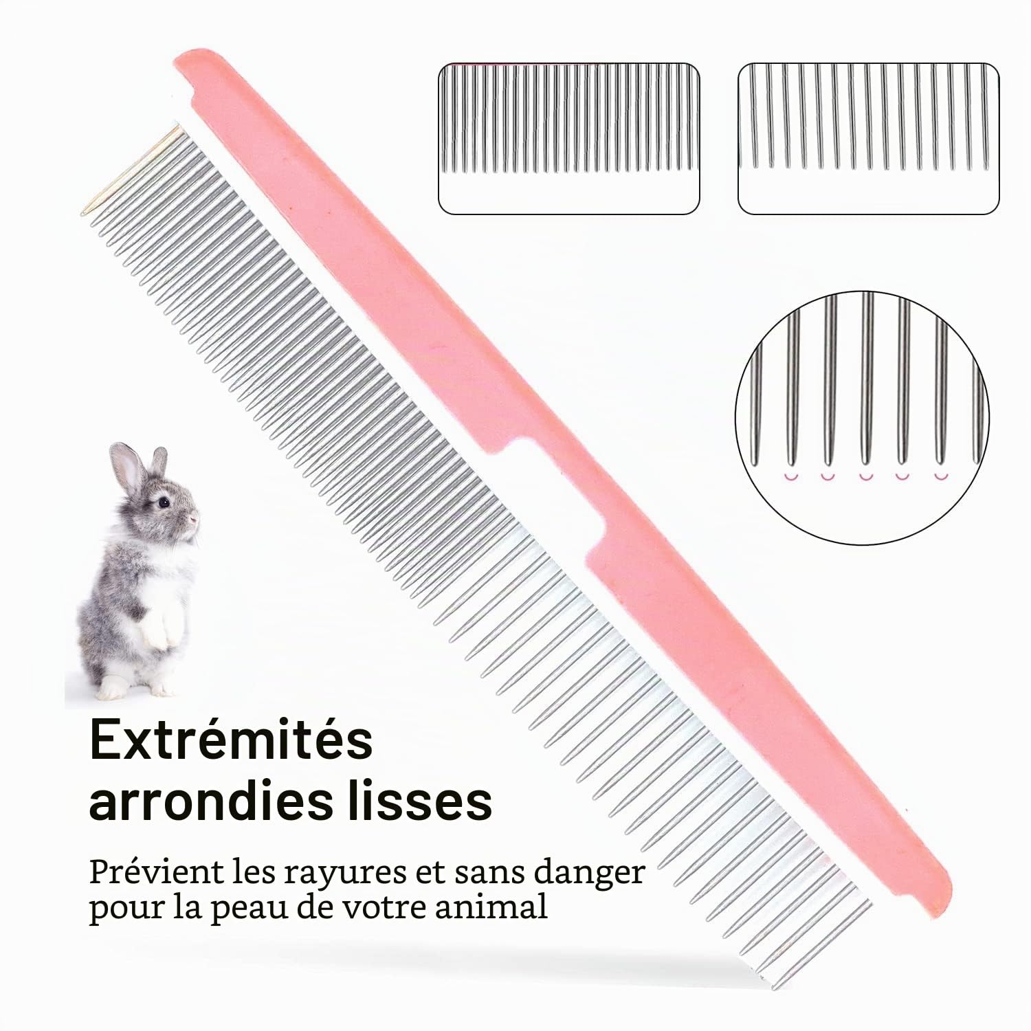Kit de toilettage pour Petits Animaux de Compagnie, Brosse de toilettage pour Animaux de Compagnie, Gant de Massage, Peigne de toilettage pour Animaux de Compagnie, Coupe-Ongles, Lapin,