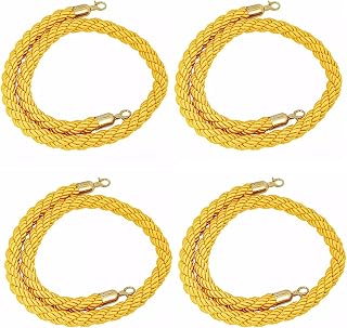 Cuerda Torcida Amarilla De Puntal Comercial, Cuerdas De Barrera De Línea De Control De Multitudes De Cola Trenzada De Cáñamo con Ganchos, Conciertos, Teatro (Color : 4 Pack, Size :