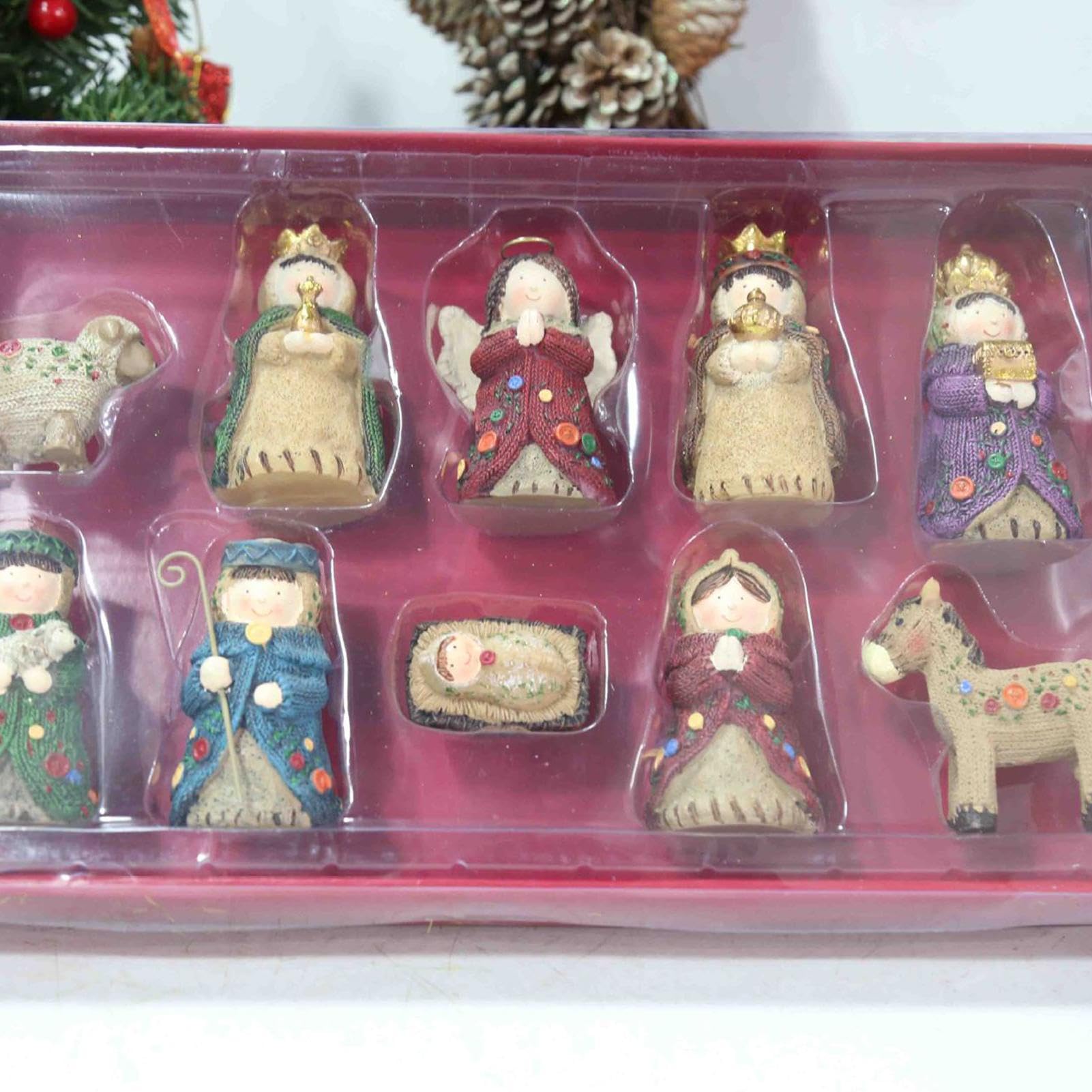 Krippe der Krippe für den Innenbereich - 10 Stück Figuren aus Harz | Statuen für die Krippenszene - für Innendekorationen zu Weihnachten im Haus auf Schreibtisch