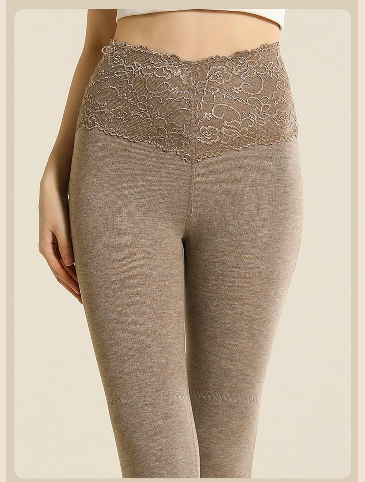 Leggings Térmicos Pantalones De Otoño E Invierno Las Mujeres Fondo Gruesos Altos-Verde A-l (80-100 Jin)