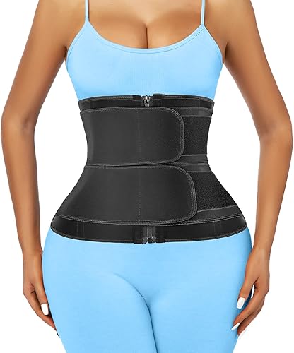 Atbuty Entrenadores de cintura de torso corto para mujer, corsé debajo del busto, de látex, faja deportiva de reloj de arena, Negro (torso corto de
