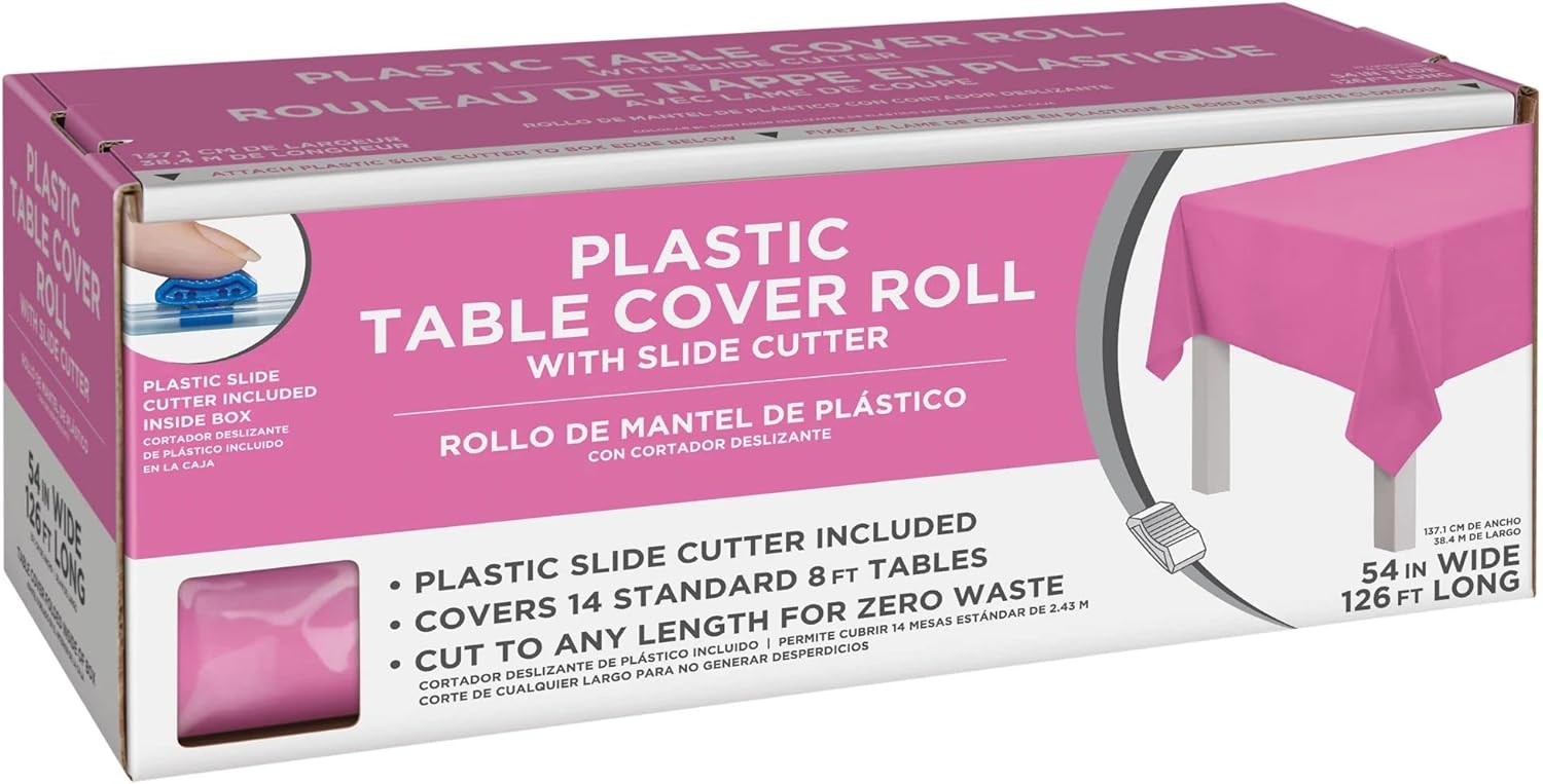 Bright Royal Blue Boxed Plastic Table Roll - 54" x 126' (1 Pc.) - Vibrant & Event Essential, Perfect for Parties, Weddings, & Special Occasions