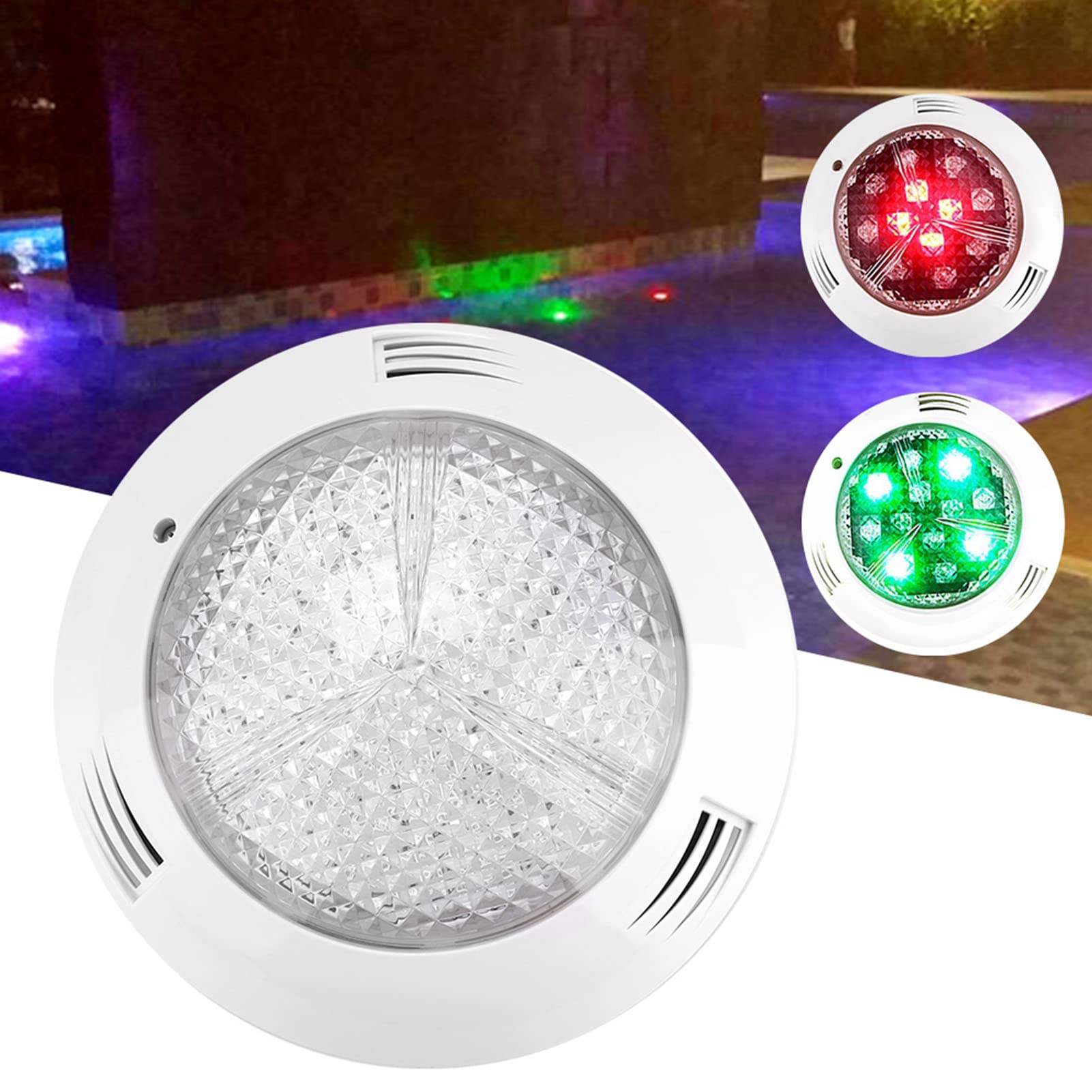 FTVOGUE RGB-Poolleuchte, ABS-Unterwasserlampe mit Fernbedienung, AC12V 35W 360 LED, IP68, Mehrfarbige Schwimmbadleuchte für Pools, Teiche, Brunnen, Außendekoration