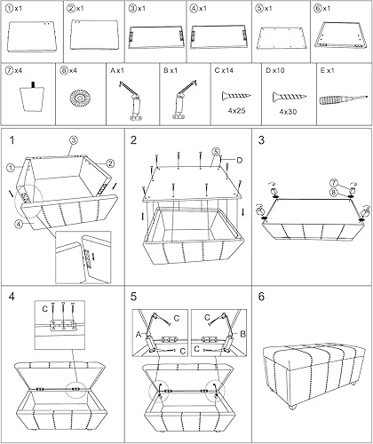 Miniatura 14 de CangLong Damara - Banco otomano de 36 pulgadas con tapizado de piel sintética, reposapiés rectangular acolchado de espuma tapizada, muebles fáciles