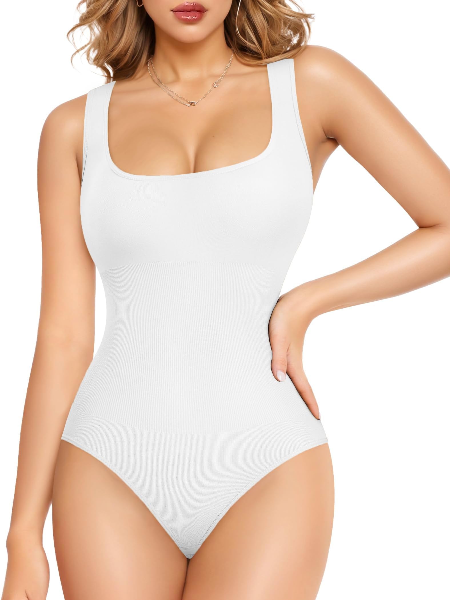 Shapewear Bodysuit for Women Tummy Control Full Body Shaper Seamless Shaping Leotard Tank Tops