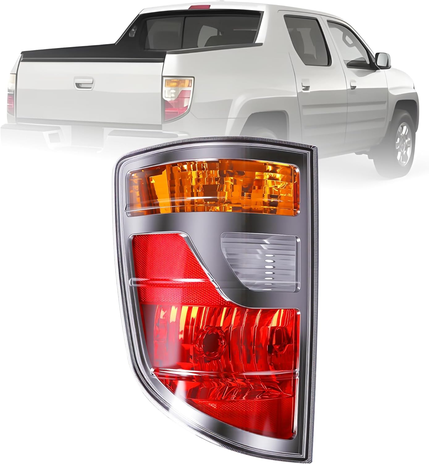 Tail Light Assembly Compatible With 2009-2011 Honda Ridgeline Replacement for HO2819140 33501-SJC-A11 Taillight Rear Lamp