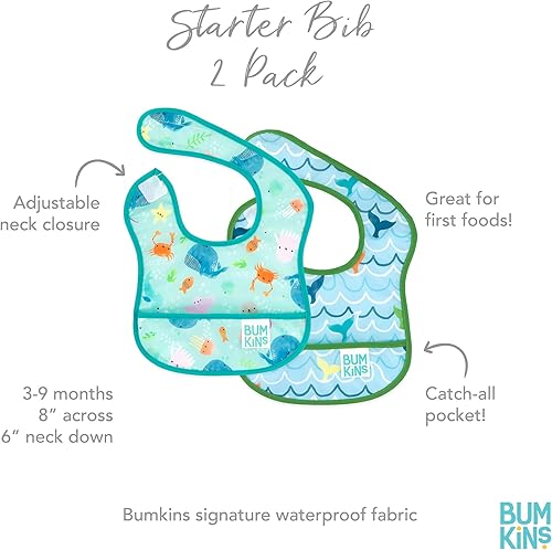 Miniatura 5 de Babero impermeable Bumkins, paquete de 2 unidades
