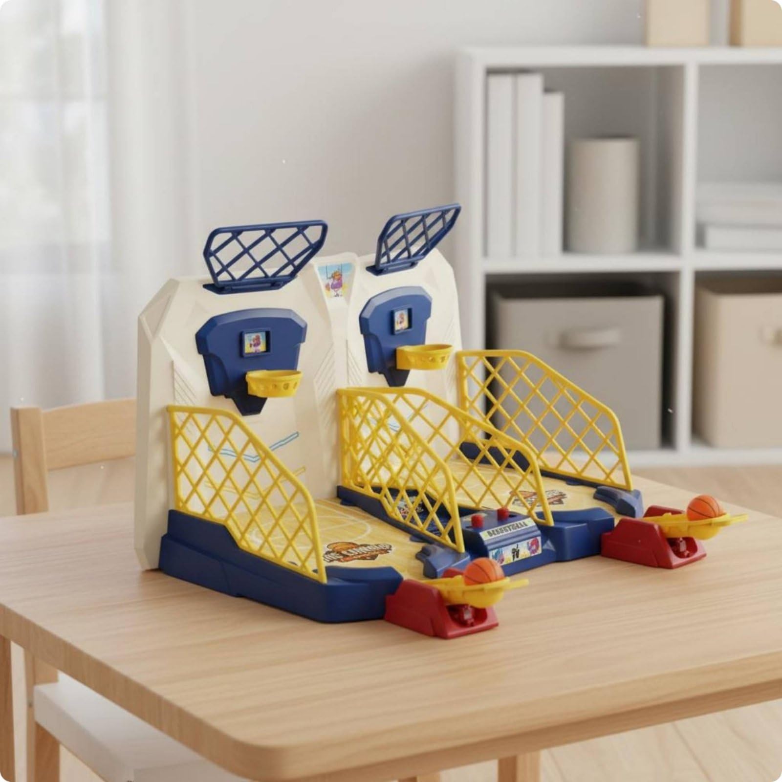 Kinder Basketball Spiel Mini Basketball Arcade Spielzeug Tischkorbspiel Doppel Wurfgerät Elektronische Punkte Musik