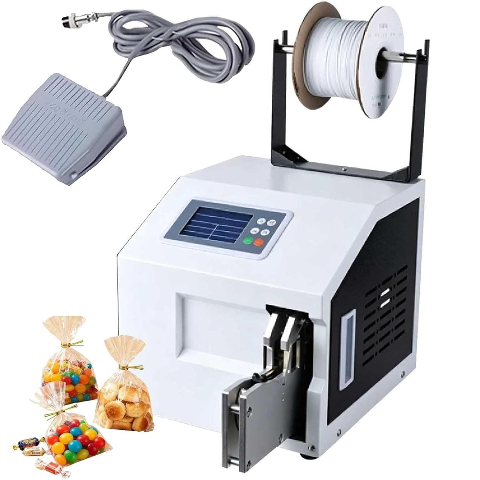PioMue Cable Tying Machine, Wire Tying Machine, Automatic Cable Tie Machine with Touch Screen and Induction Technology,Automatic Equipment for Closing Bread and Toy Bags A