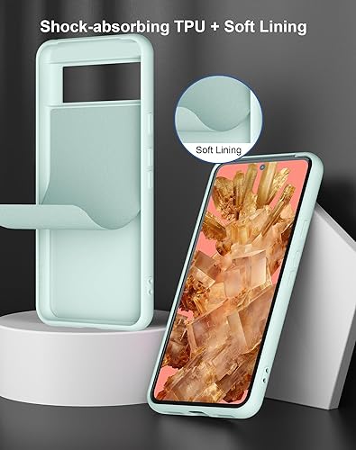 Miniatura 4 de Foluu Funda de silicona para Google Pixel 8, Pixel 8 - Funda protectora de goma de gel líquido con forro de microfibra suave, funda protectora