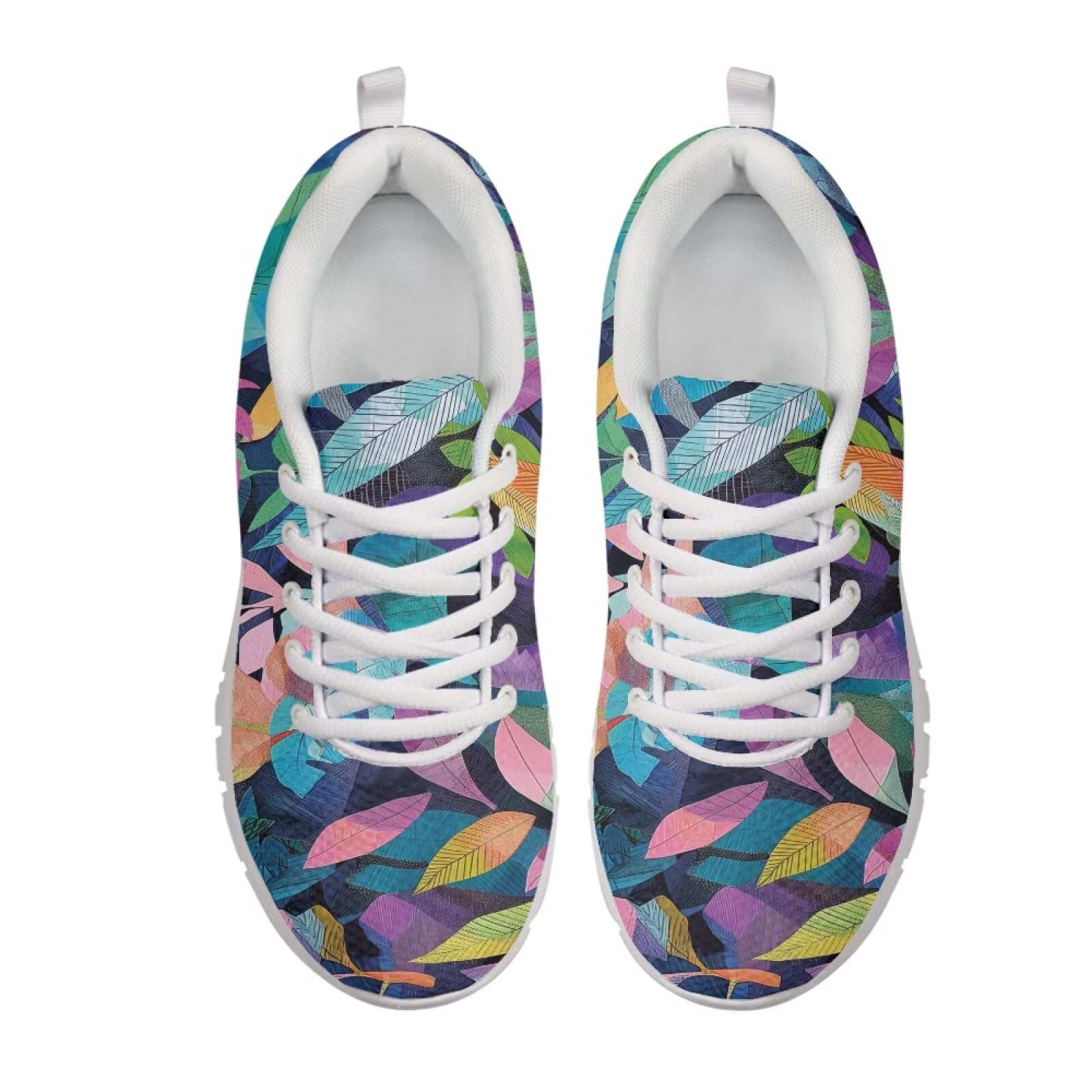 GIFTPUZZ Hawaiian Leaf Lightweight Training Shoes with Anti-Slip Rubber Tread - Shock Absorption Technology for Crossfit, Marathon Prep, or Outdoor Jogging