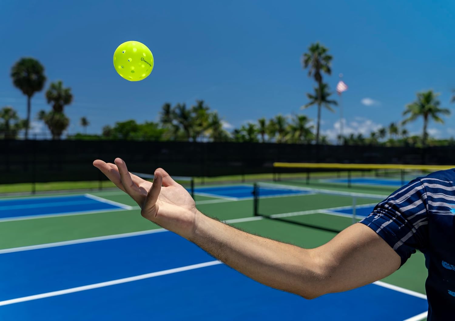 Outdoor Pickleball Balls, USA Pickleball (USAPA) Approved, 3 Packs, 6 Packs, 12 Packs, high Bounce, Hardness and Extremely Durable, neon Green, 40 Holes.