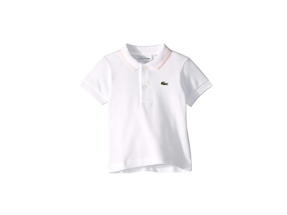 

Lacoste Kids Layette Short Sleeve Pique Semi Fancy Polo Gift Box (Infant) (White/Flamingo/Flamingo) Boy's Pajama Sets