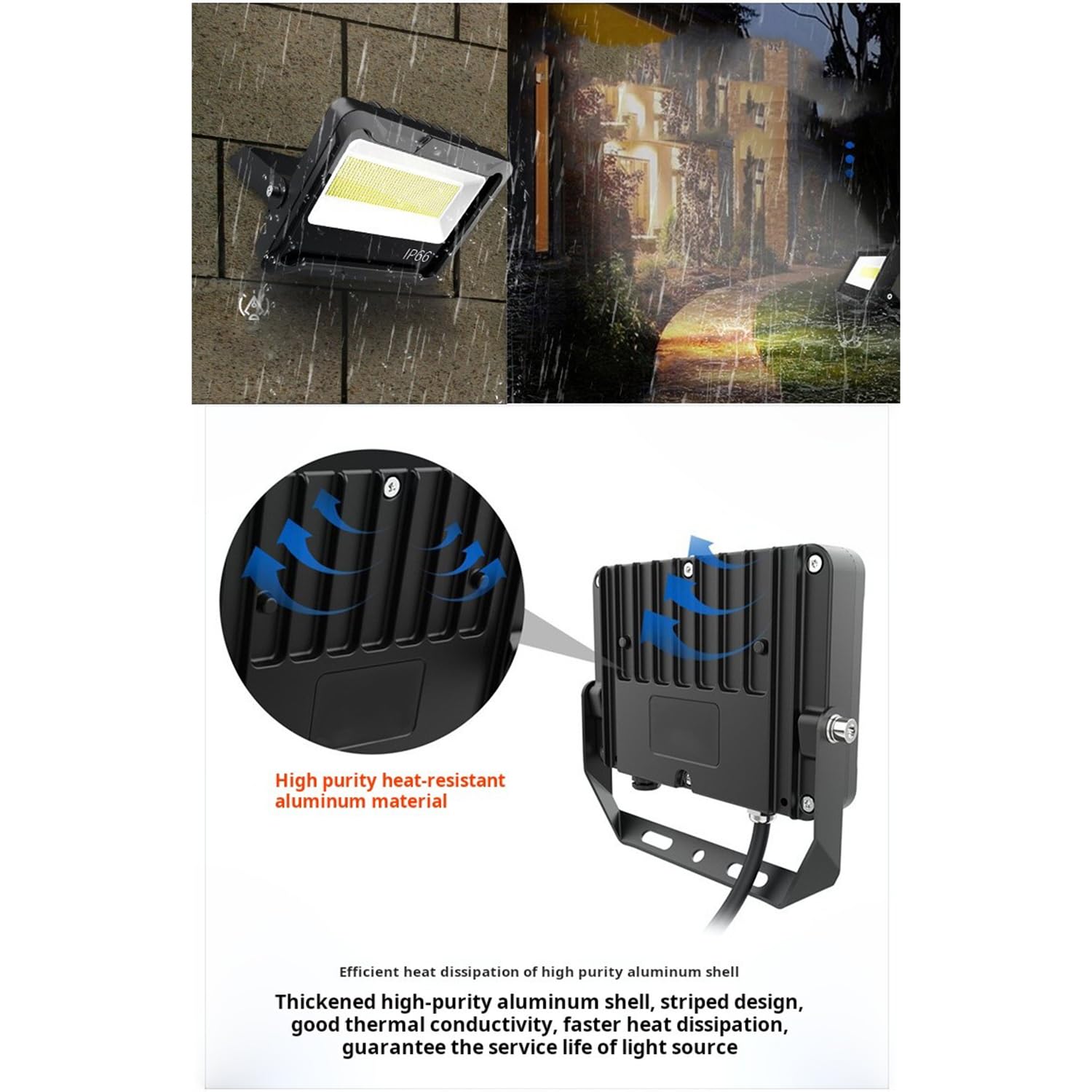 Faretto LED Da Esterno Proiettore Led All'Aperto, Faretti Lavoro LED Alluminio 30-500W Ultra-Bright Faro LED Esterno Ip66 Impermeabile Per Cortile, Giardino, Stadio, Parco Giochi (30W)
