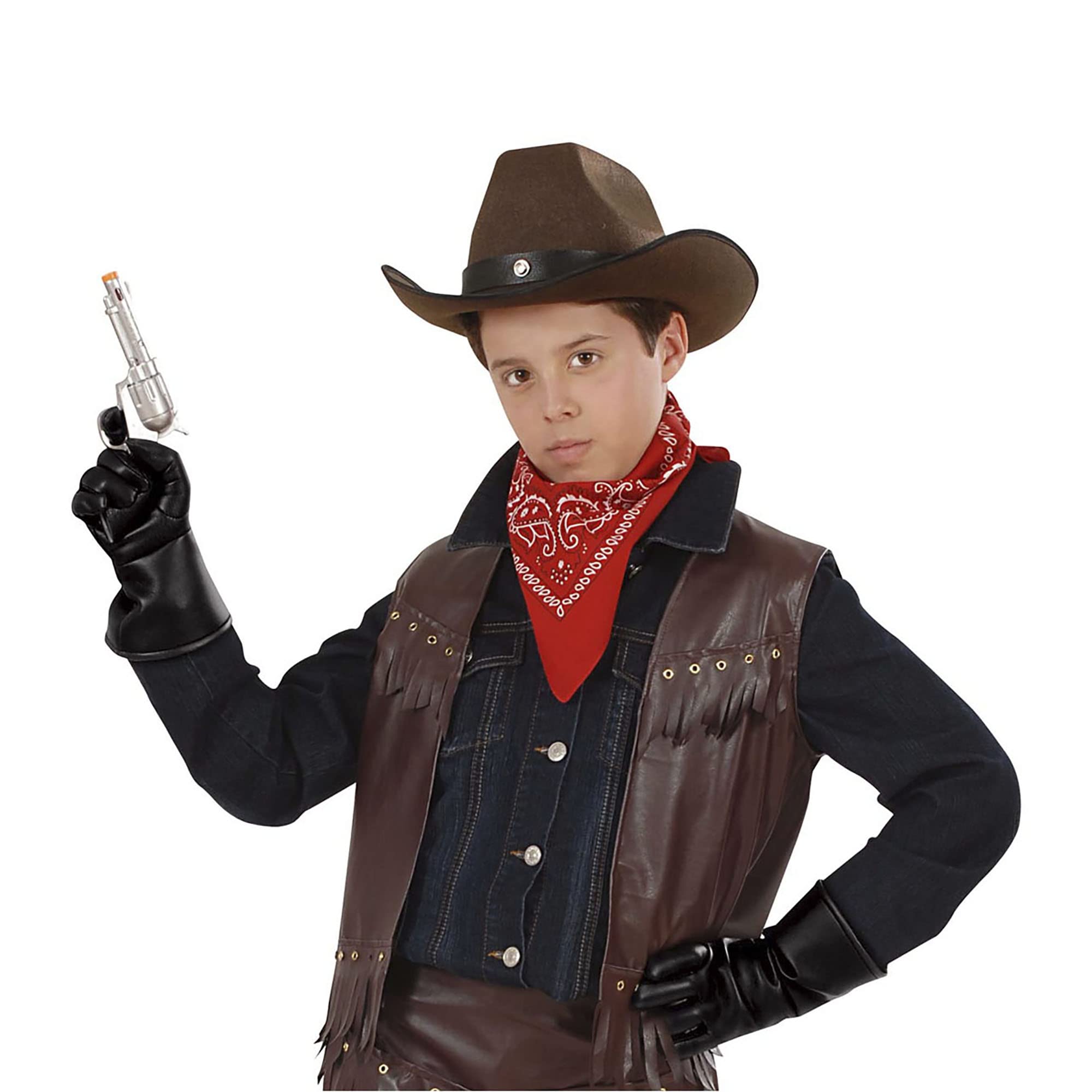 Image secondaire de Gants Noirs en Cuir pour Enfants - Accessoire de Costume Carnaval