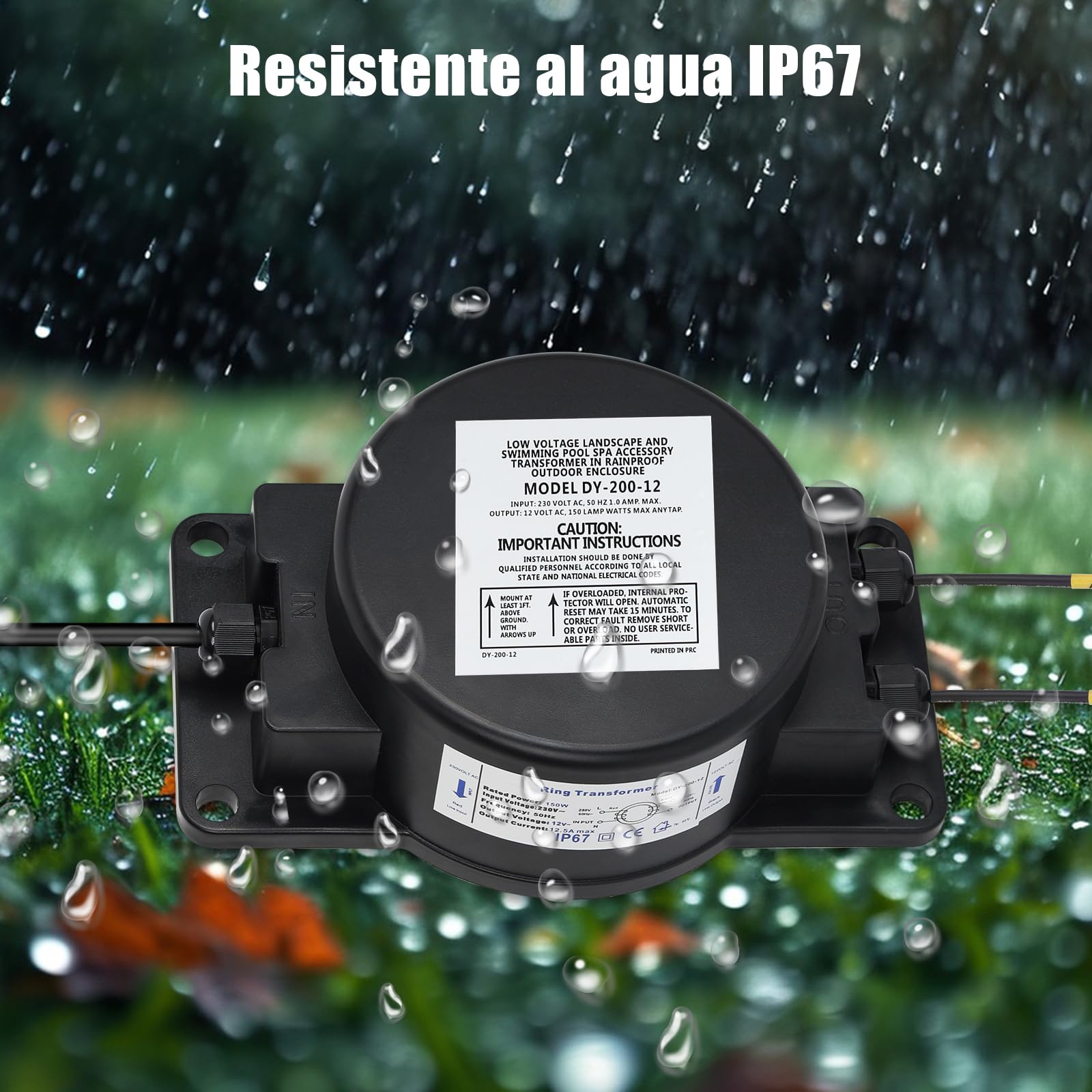 COOLWEST Transformador 220V a 12V CA Exterior, 150W Fuente de Alimentación LED Driver IP67 para iluminación de piscinas de Bajo Voltaje, Focos, Tiras LED