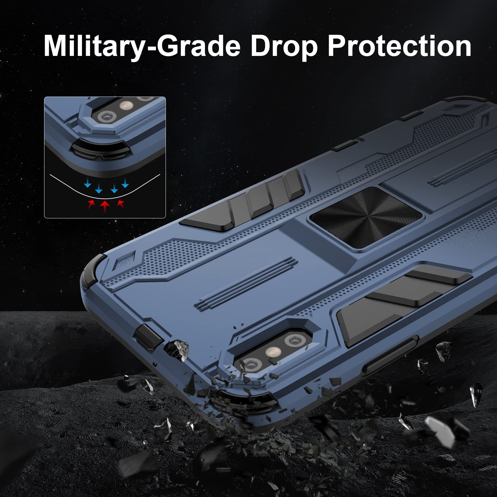 Funda para Xiaomi Redmi Note 15 Pro 5G, Carcasa Antigolpes con Soporte anular metálico, Case Protectora de Grado Militar, Azul — view 694
