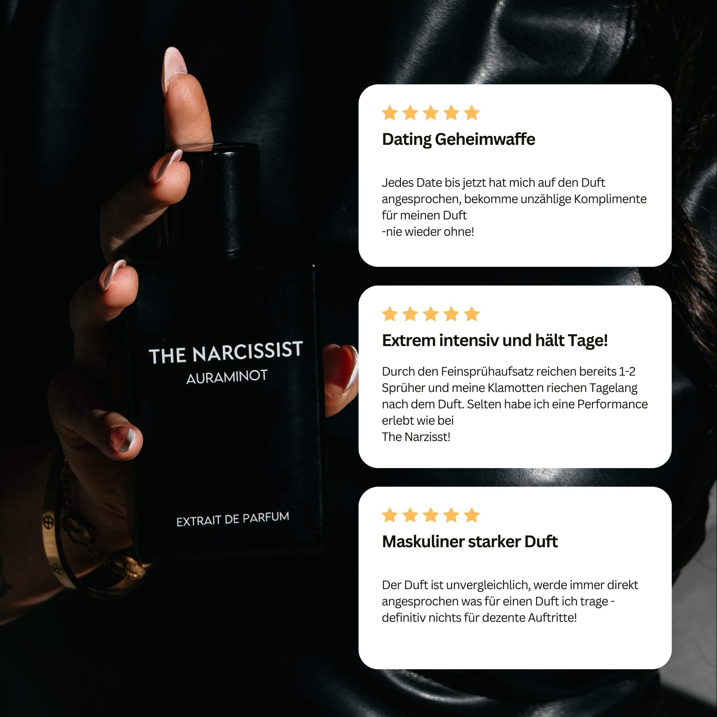 THE NARCISSIST | Extrait de Parfum 30% Duftöl | Intensiver Duft mit Pheromonen, Vanille, Moschus & Bergamotte | Der Narzisst unter den Düften | Herrenduft (100 ML)