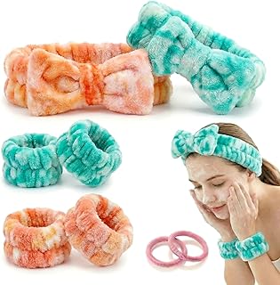 Juego de 8 diademas de spa y pulseras para la...