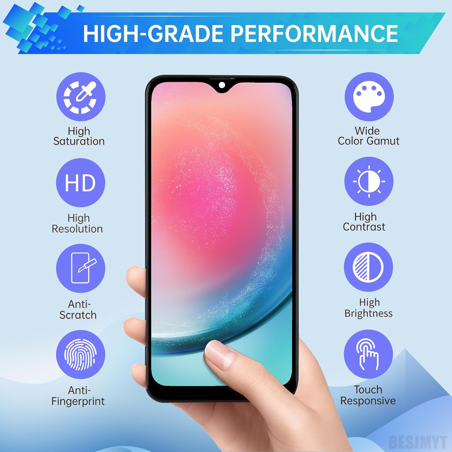 for Samsung Galaxy A24 Screen Replacement with Frame LCD Display Touch Digitizer Full Assembly Fix Glass with Repair Tools Kit SM-A245F