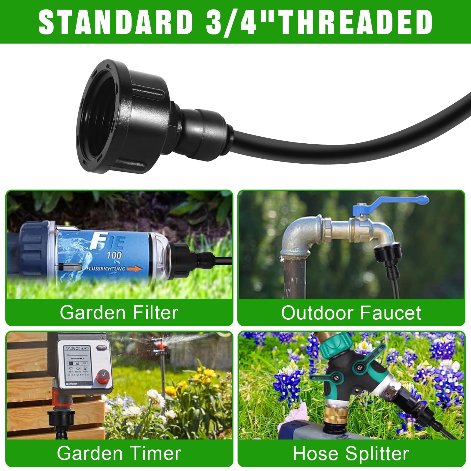 8M Sprühnebel Kühlung Bewässerungssystem,Outdoor Fan Misting System,Outdoor Misting System mit 8 Messing Nebeldüsen, Wasserzerstäuber für Terrasse, Garten, Rasen