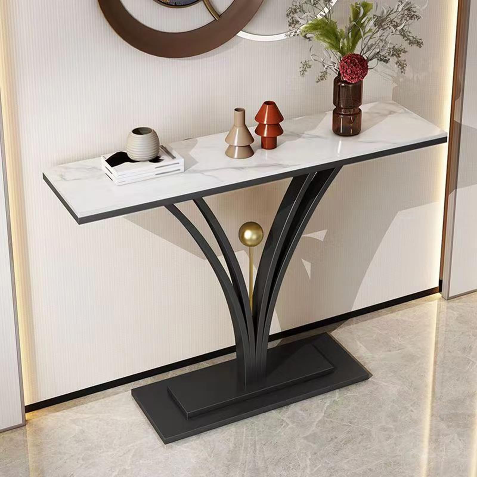 Mesa de sofá para recibidor estrecho y salón de diseño actual