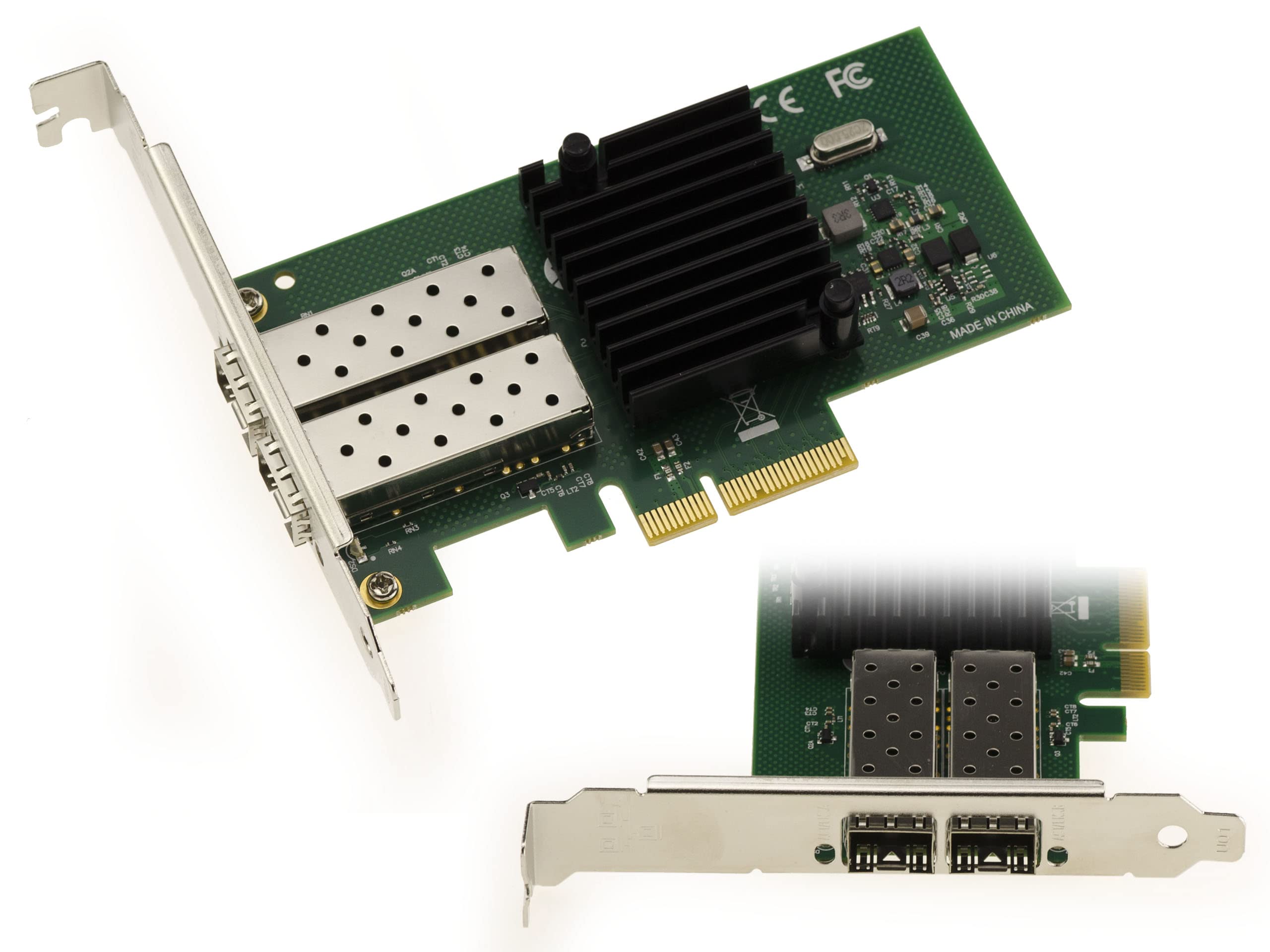 KALEA-INFORMATIQUE PCIe SFP 2 Port Fibre LC Network Controller Card with Intel I350AM2 Chipset. Dual Gigabit Ethernet