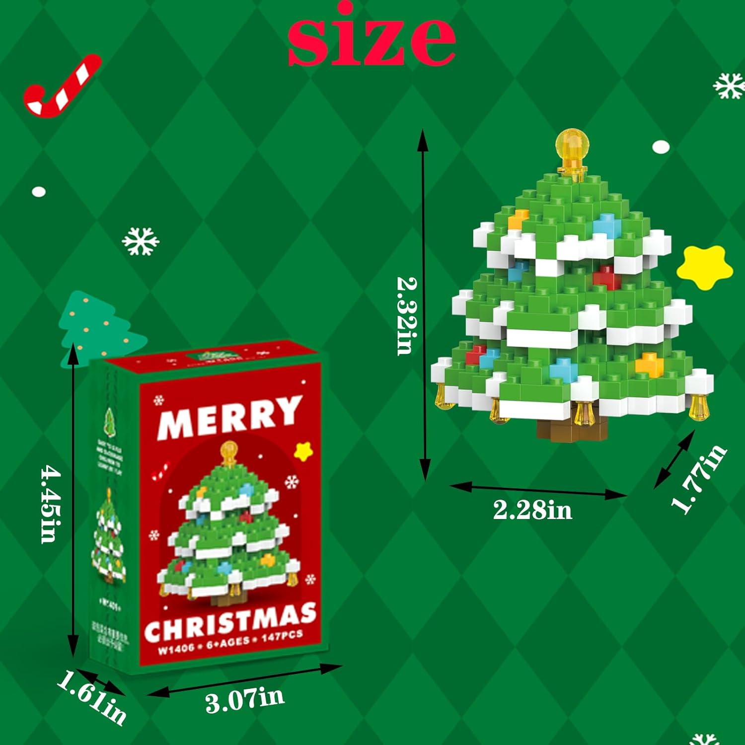 Christmas Tree Building Blocks Set Compatible with Lego Advent Calendar 2025 Stacking New Toys Holiday Present Box New Year Xmas Gifts for Kids for Boys & Girls and Adults image 3 of 8 B0CKPP7SSX