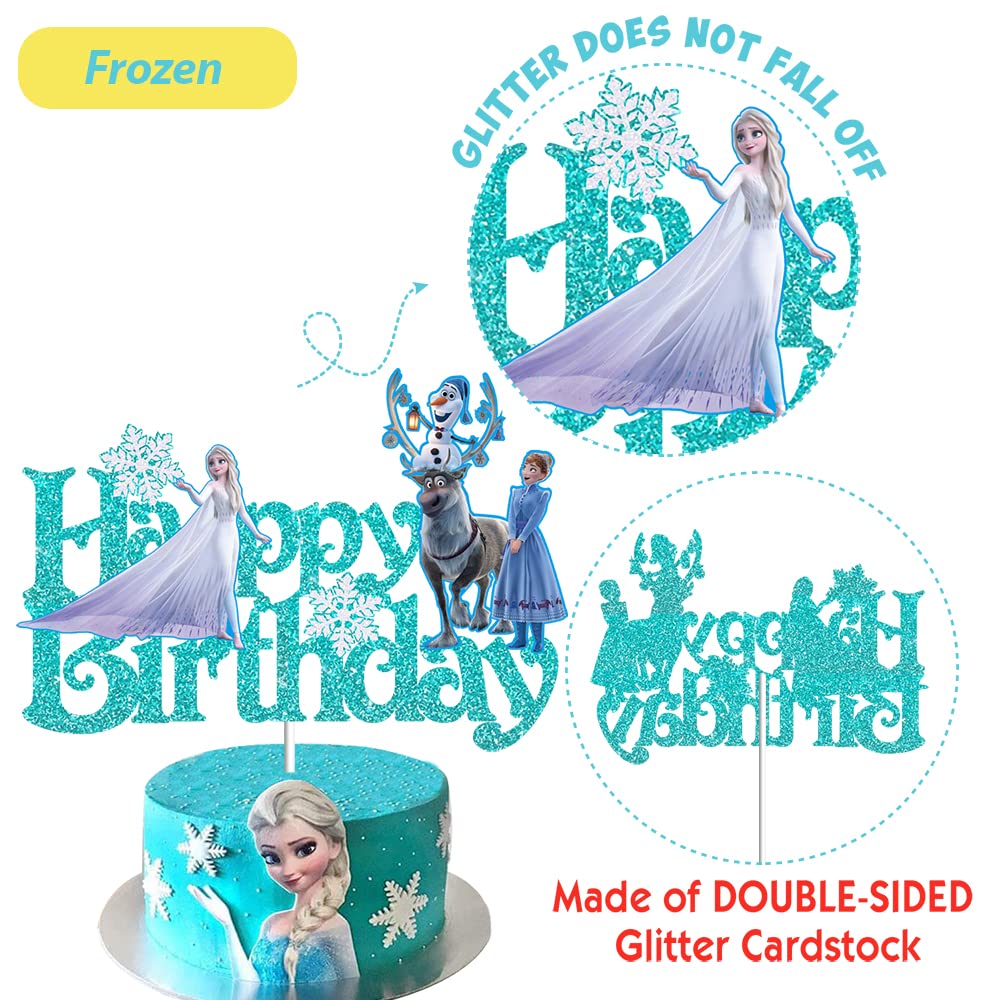Amazon.com: YCKens Frozen Birthday Cake Topper, Frozen Princess Happy  Birthday Cake Decoration for Girls Boys Kids Baby Shower Winter Birthday  Party Supplies : Grocery & Gourmet Food