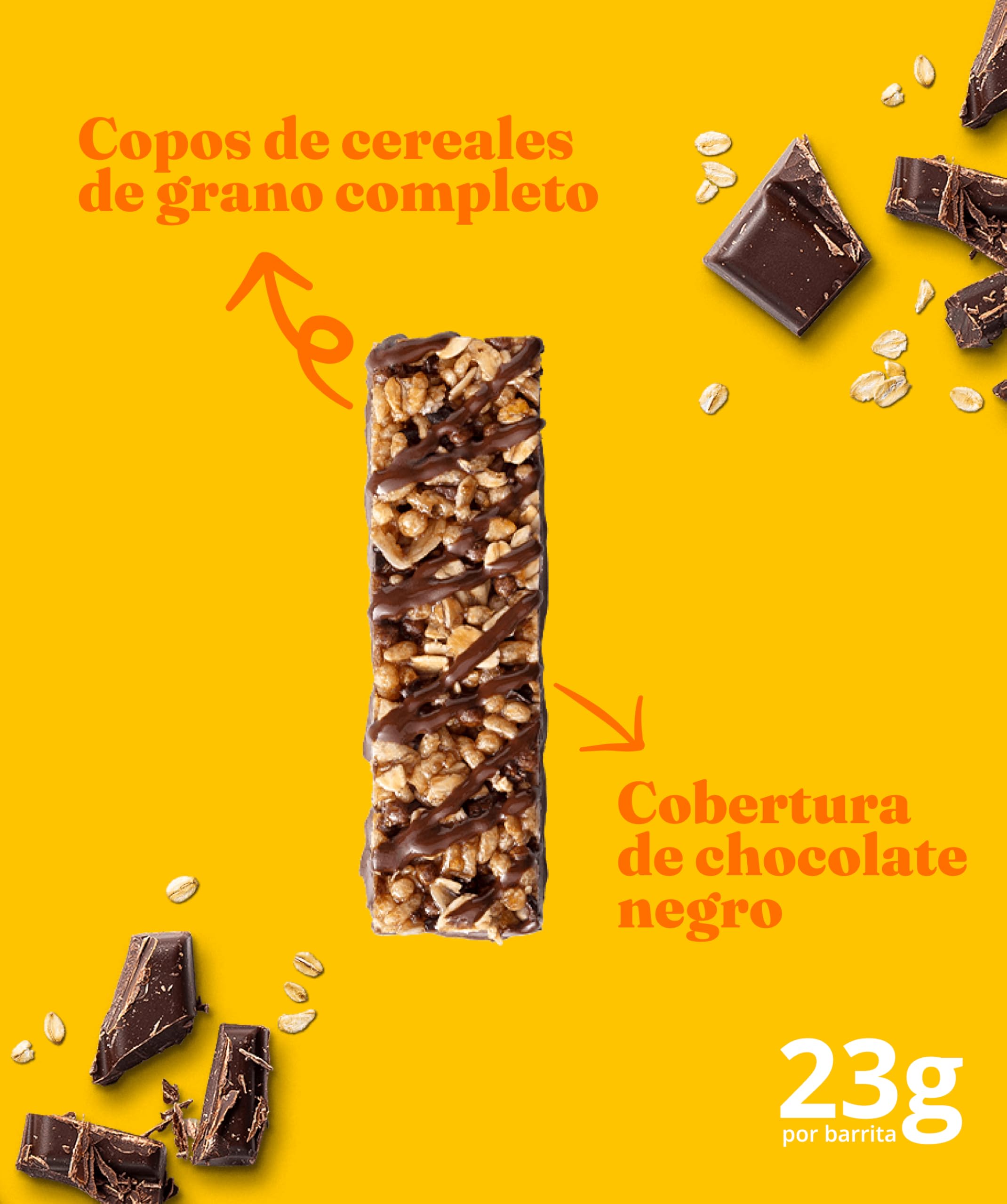 Corny - Barritas de Cereales con Chocolate Negro. 10 estuches con 6 barritas 10x(6x23g)